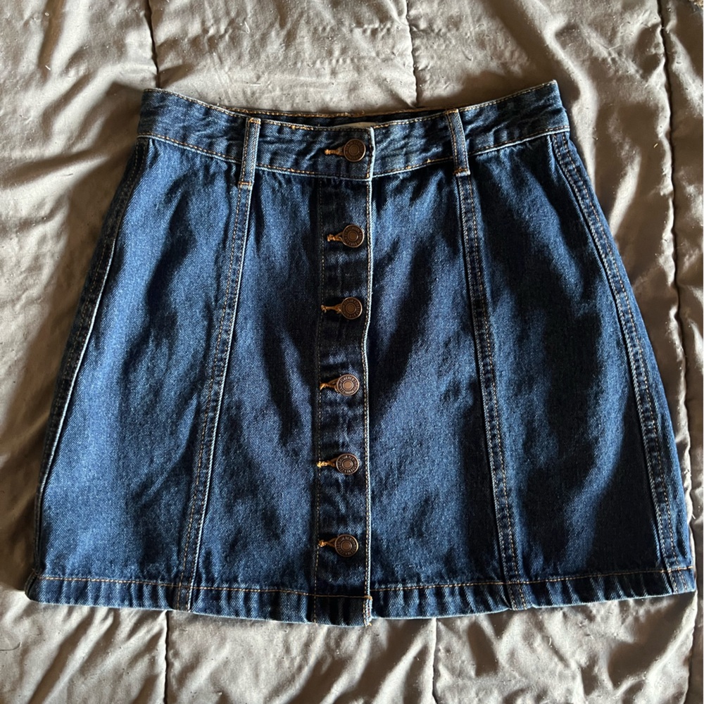 Denim Button-Up Skirt